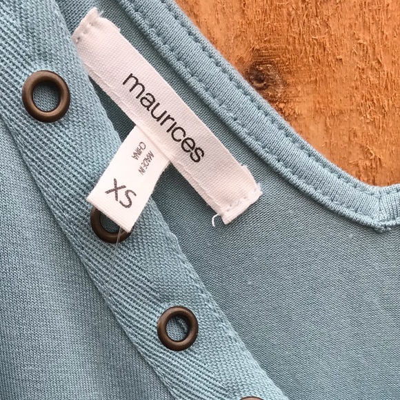 NWT Maurice’s Teal Wide Strap Flowy Camisole XS with Decorative Eyelets - Picture 5 of 7